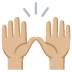 🙌🏼 raising hands: medium-light skin tone display on Google